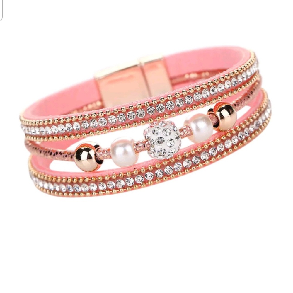 BLING-BLING CRYSTAL  PEARL BRACELET